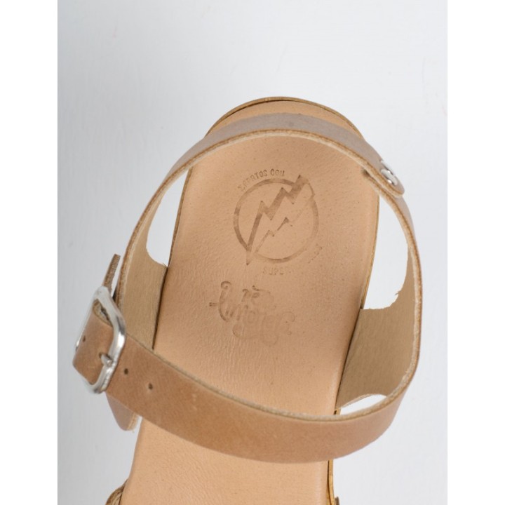 Sandalias Madera Tachuelas Cuero PERA LIMONERA