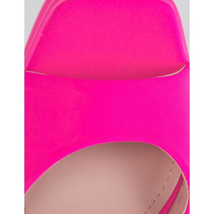 Sandalias Plataforma Puntera Cuadrada Fucsia