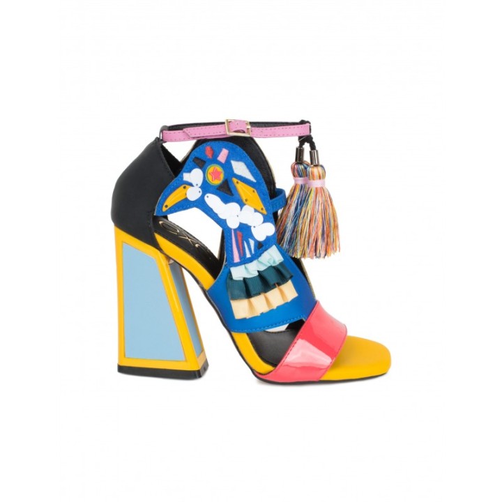 EXe Sandalias Fiesta Multicolor Loro Coral