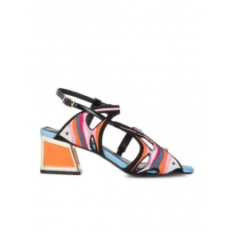 EXe Sandalias Tacon Multicolor Peces Naranja