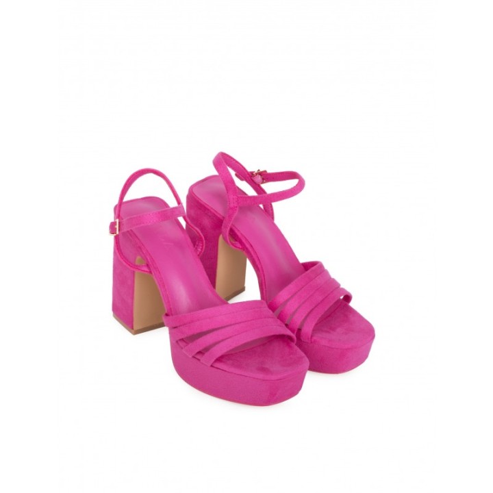 Sandalias Fiesta Plataforma Fucsia