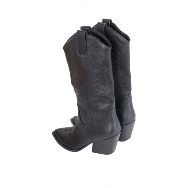 Botas Camperas Tacon Negras