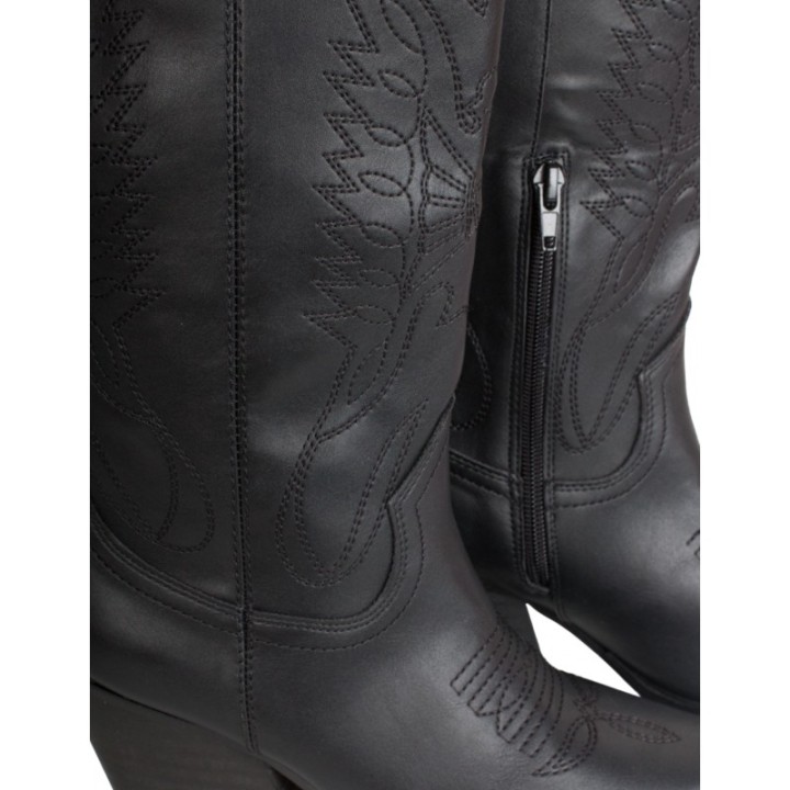 Botas Camperas Tacon Negras