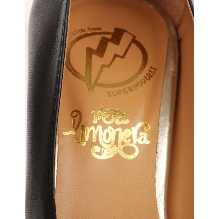 Zapatos Salon Piel Negros PERA LIMONERA