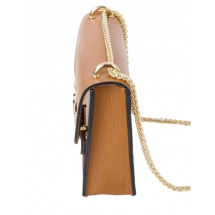 Bolso Piel Cadena Pajaros Cuero