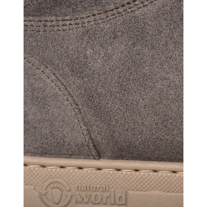 NATURAL WORLD Botines Cordones Plataforma Gris