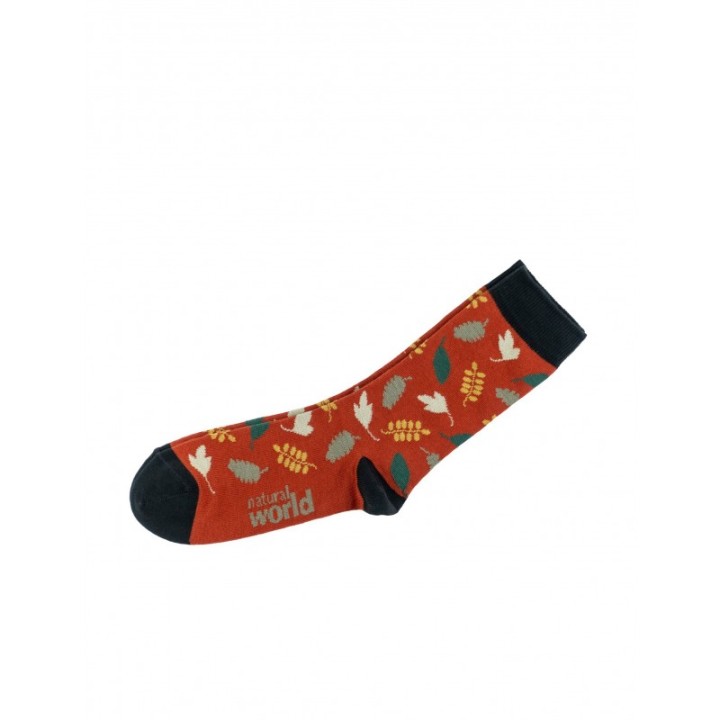 NATURAL WORLD Calcetines Veganos Hojas Naranja
