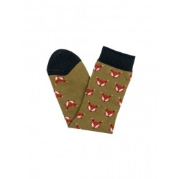 NATURAL WORLD Calcetines Veganos Zorros Kaki