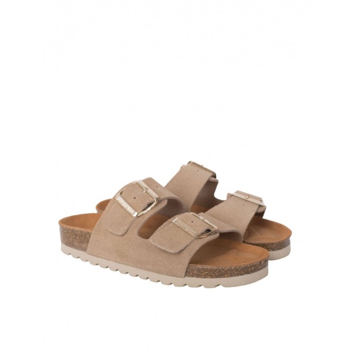 AUTENTI Sandalias Bio Hebillas Taupe