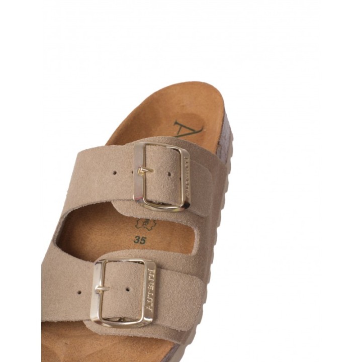 AUTENTI Sandalias Bio Hebillas Taupe