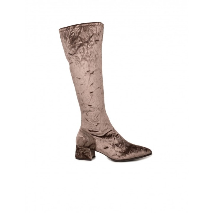 Botas Altas Terciopelo Taupe PERA LIMONERA