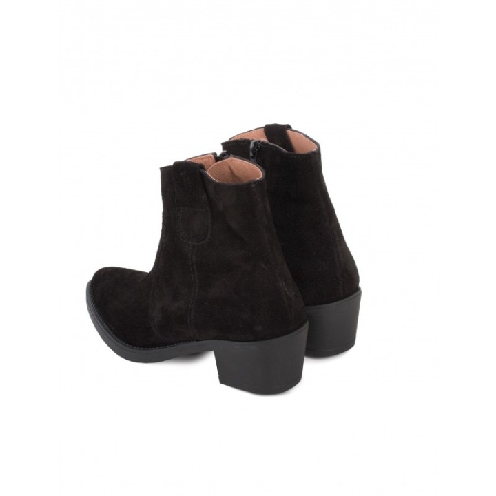 Botines Camperos Negros Serraje PERA LIMONERA