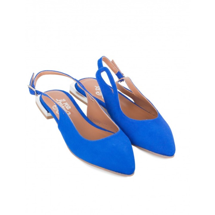 Bailarinas Destalonadas Piel Azules PERA LIMONERA