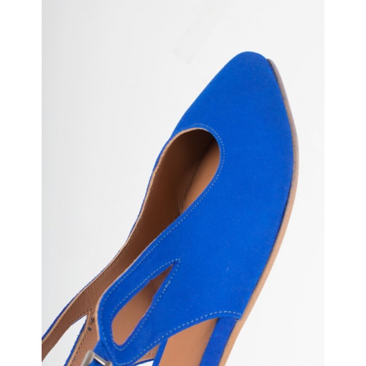 Bailarinas Destalonadas Piel Azules PERA LIMONERA