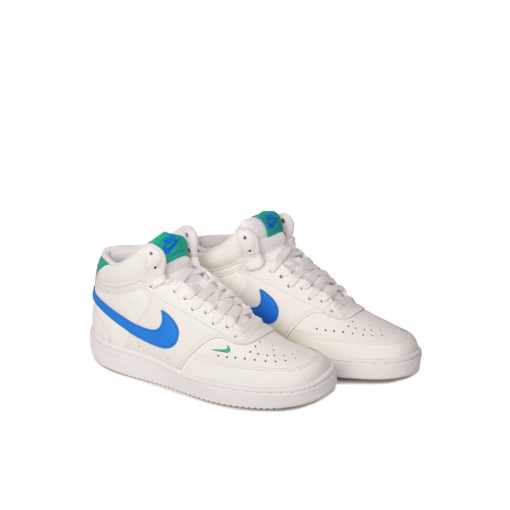 NIKE Court Vision Mid Blancas Logo Azul