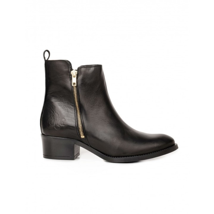 Botines Piel Cremallera Negros PERA LIMONERA