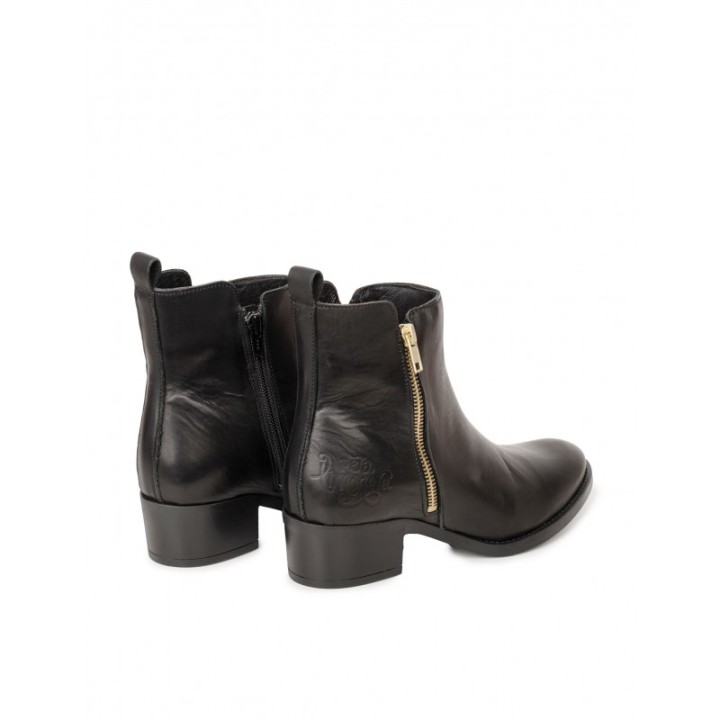 Botines Piel Cremallera Negros PERA LIMONERA