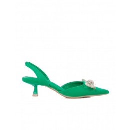 XTI Zapatos Destalonados Lazo Strass Verdes