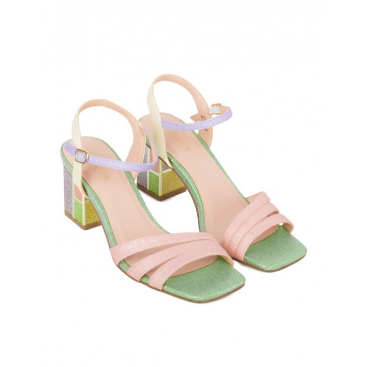 MENBUR Sandalias Tacon Cuadrado Multicolor