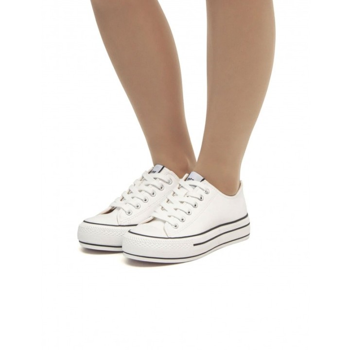 MUSTANG Zapatillas Lona Doble Piso Blancas