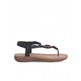 Sandalias Dedo Abalorios Madera Cuero