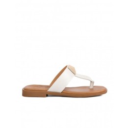 Sandalias Piel Dedo Tachuelas Crudo PERA LIMONERA