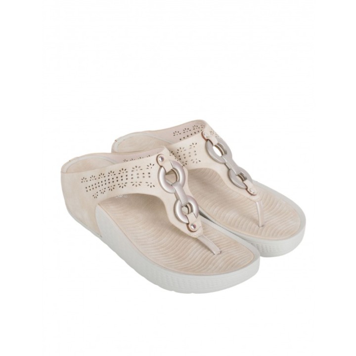 Sandalias Dedo Plataforma Beige