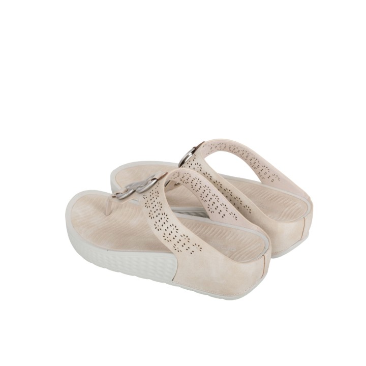 Sandalias Dedo Plataforma Beige