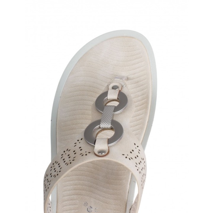 Sandalias Dedo Plataforma Beige