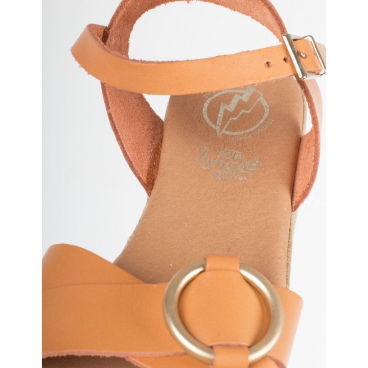 Sandalias Cuna Baja Piel Naranja PERA LIMONERA