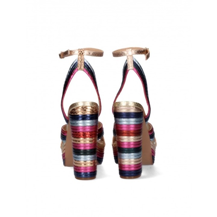 EXe Sandalias Fiesta Tacon Plataforma Multicolor