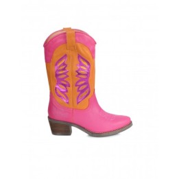 Botas Camperas Costuras Combinadas Rosas