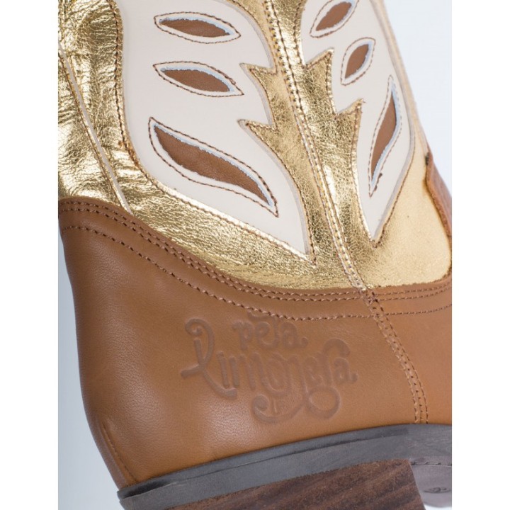 Botas Camperas Costuras Combinadas Metalizadas