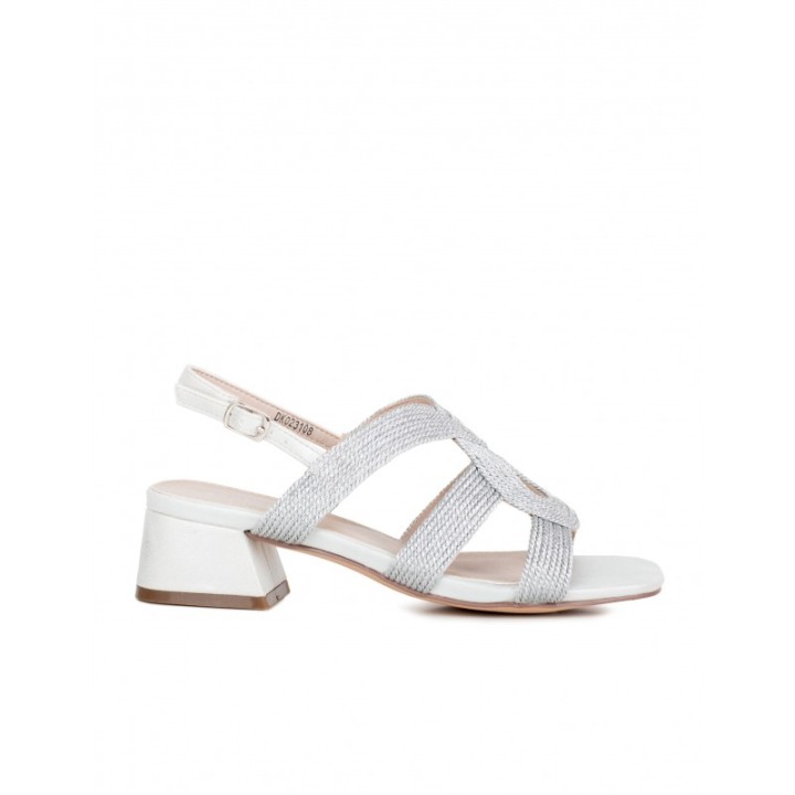 Sandalias Fiesta Tacon Plateadas