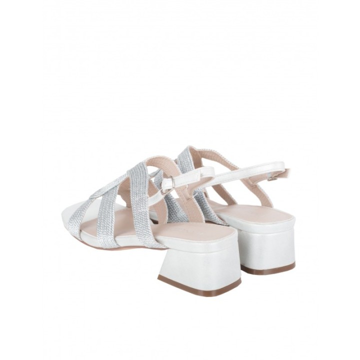 Sandalias Fiesta Tacon Plateadas