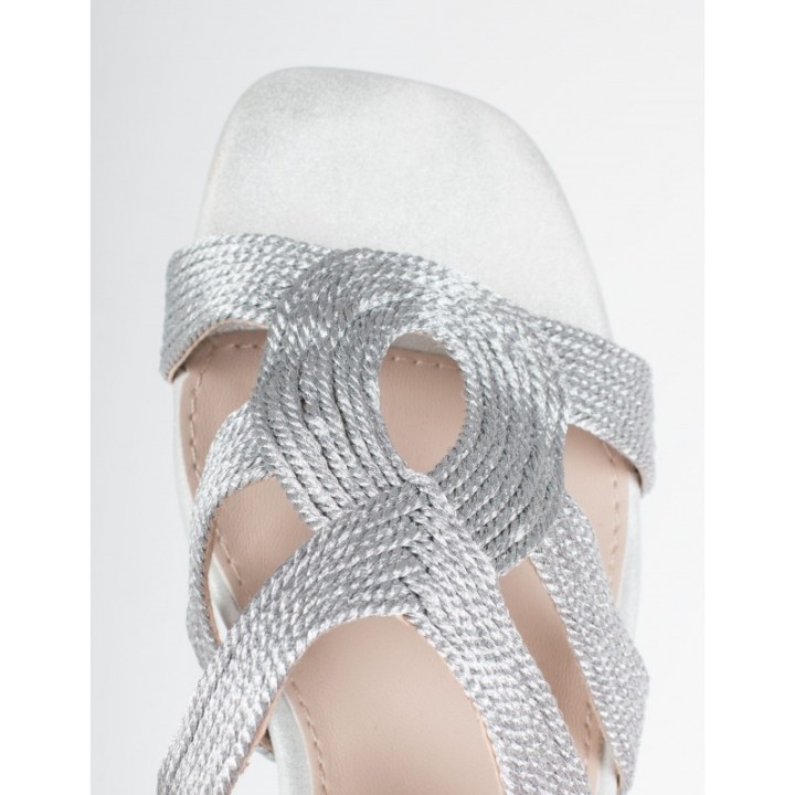 Sandalias Fiesta Tacon Plateadas