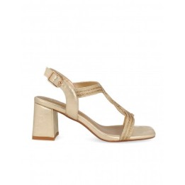 Sandalias Fiesta Doradas Tacon Ancho