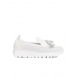 WONDERS Mocasines Borlas Piel Blancos