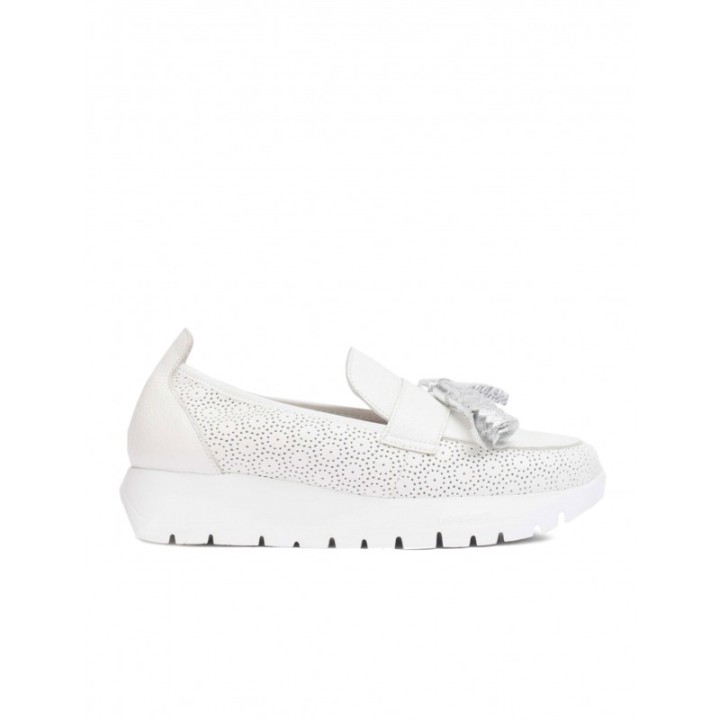 WONDERS Mocasines Borlas Piel Blancos
