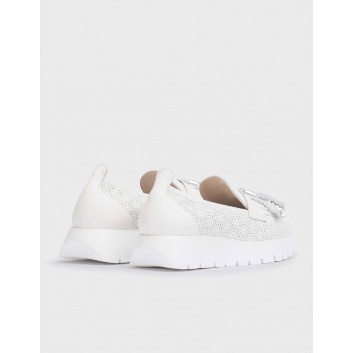 WONDERS Mocasines Borlas Piel Blancos