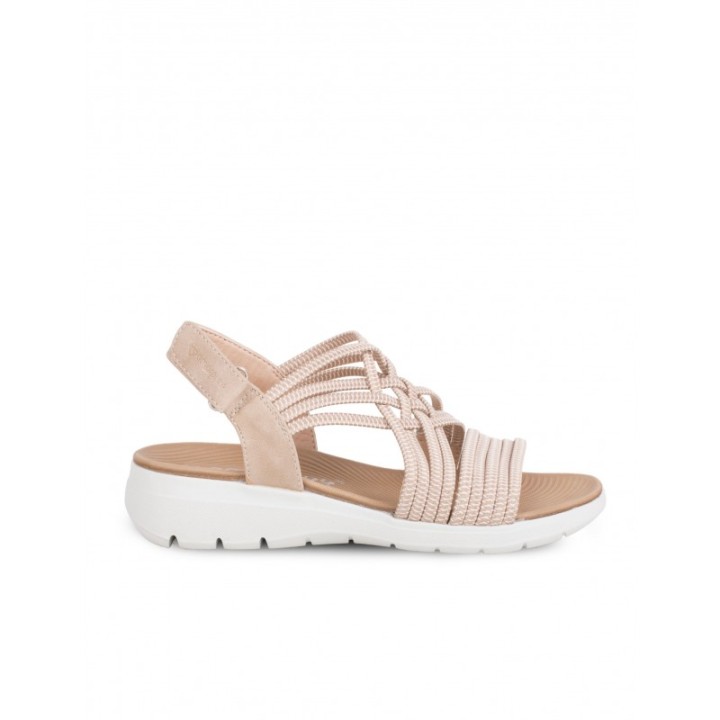 Sandalias Deportivas Cuna Tiras Elasticas Beige