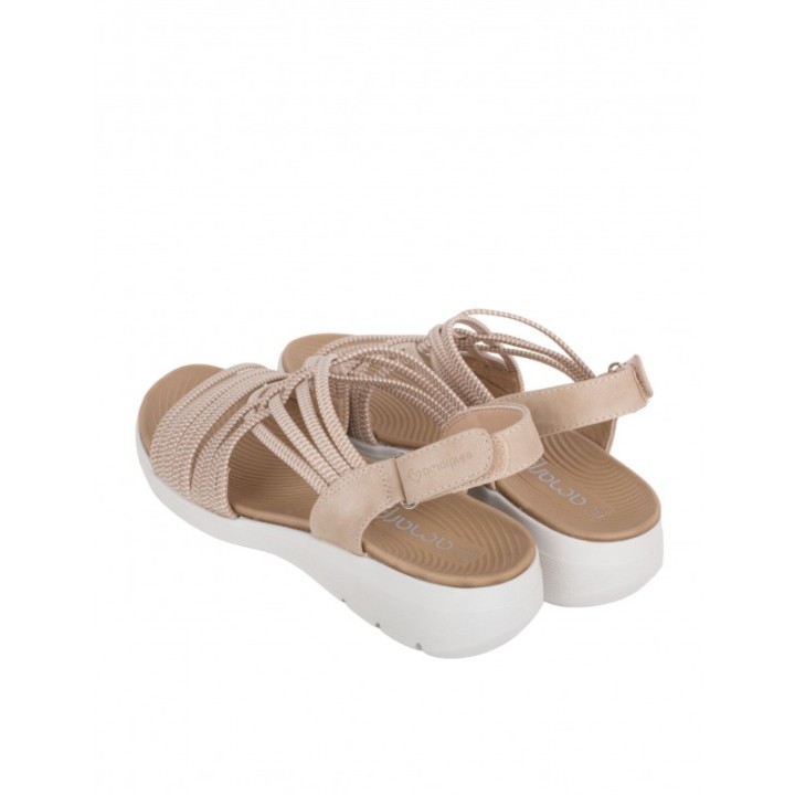 Sandalias Deportivas Cuna Tiras Elasticas Beige