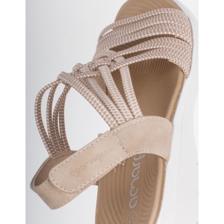 Sandalias Deportivas Cuna Tiras Elasticas Beige