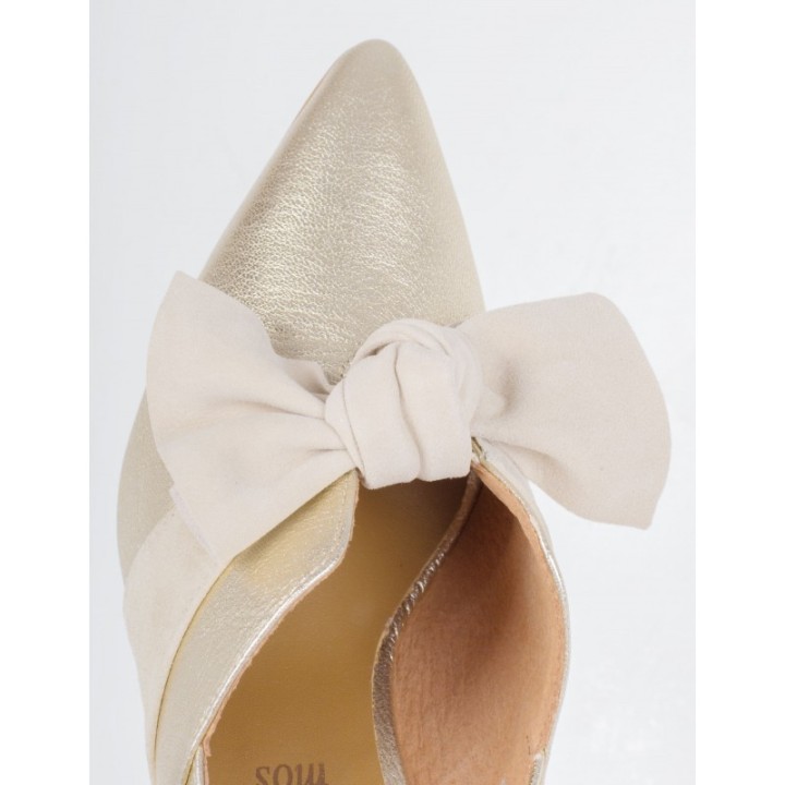 SALONISSIMOS Zapatos Destalonados Lazo Beige