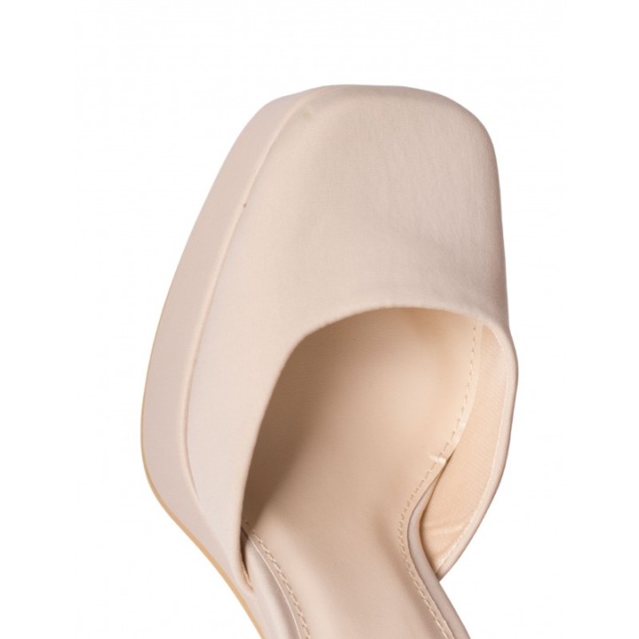 Zapatos Tacon Plataforma Beige