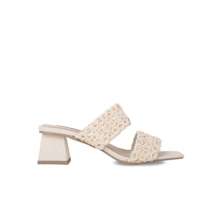 Mules Crochet Beige