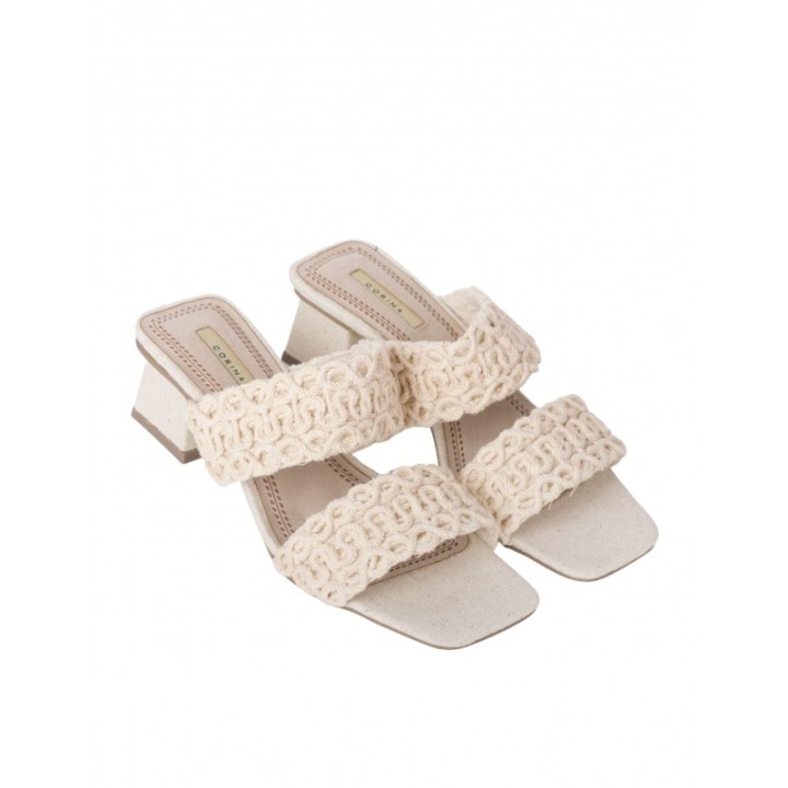 Mules Crochet Beige
