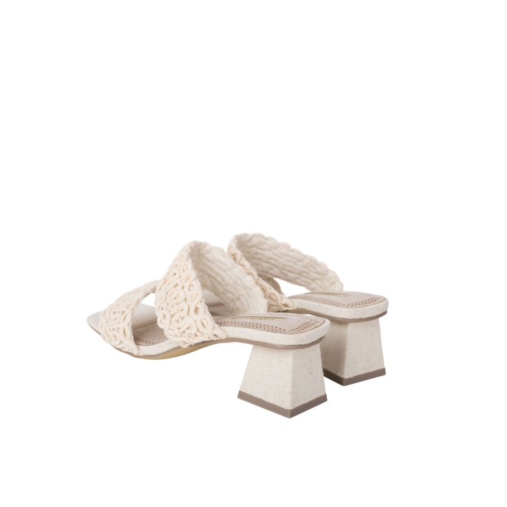 Mules Crochet Beige