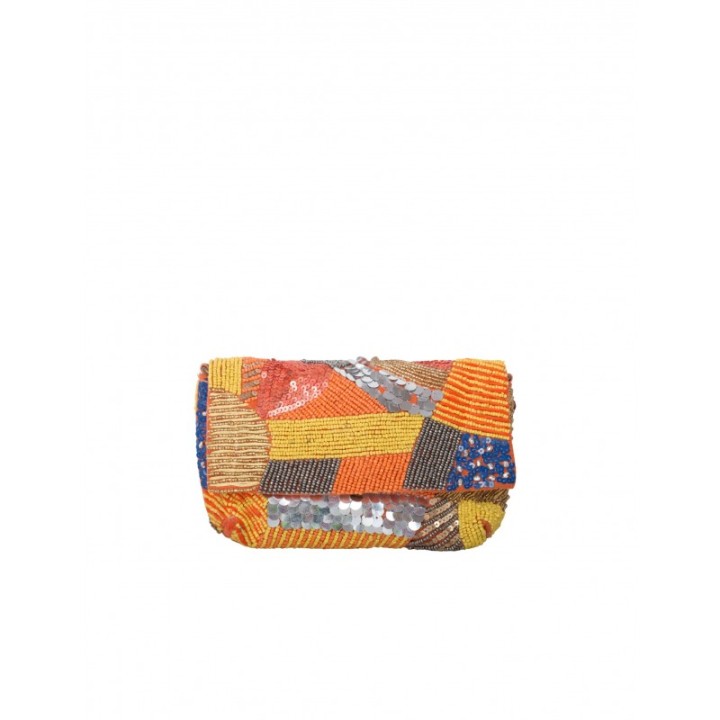 Bolso Abalorios Multicolor Naranja