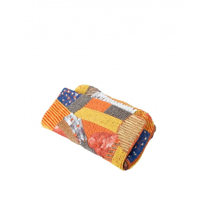 Bolso Abalorios Multicolor Naranja